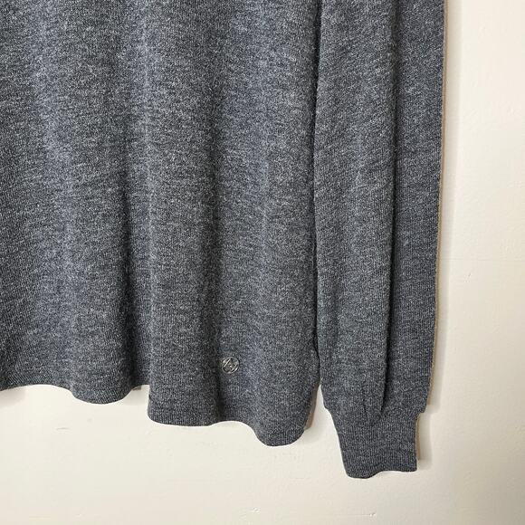 Adrienne Vittadini Sweater Small Rhinestone Keyhole Mock Neck Women's Gray NWT - Picture 4 of 8